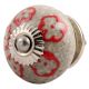 Red Embossed Tiny Flower Crackle Ceramic Drawer Knob Online